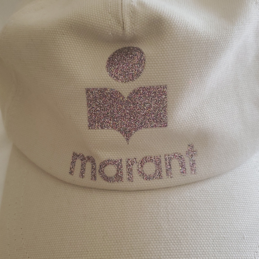 ISABEL MARANT TYRON GLITTER LOGO BASEBALL CAP ; 100%COTTON;SIZE:59 - Picture 6 of 11